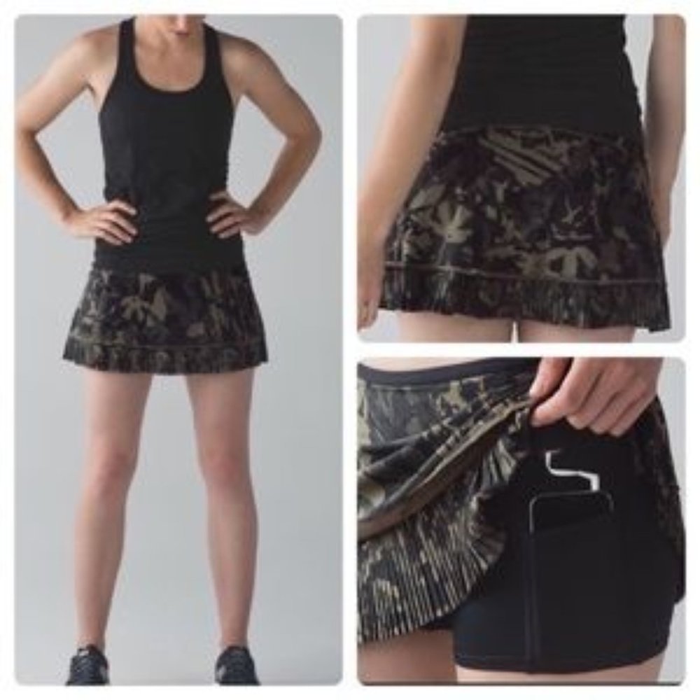 LULULEMON HIGH RISE CITY SKY RUN BY SKIRT/CAMO, 04